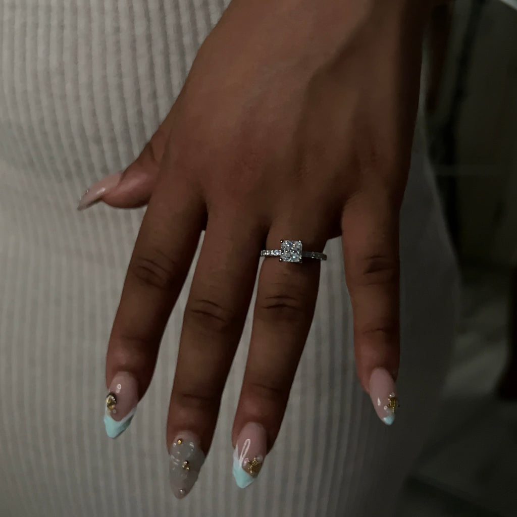 1.5CT STERLING SILVER CUSHION CUT 'ISABELLA' RING