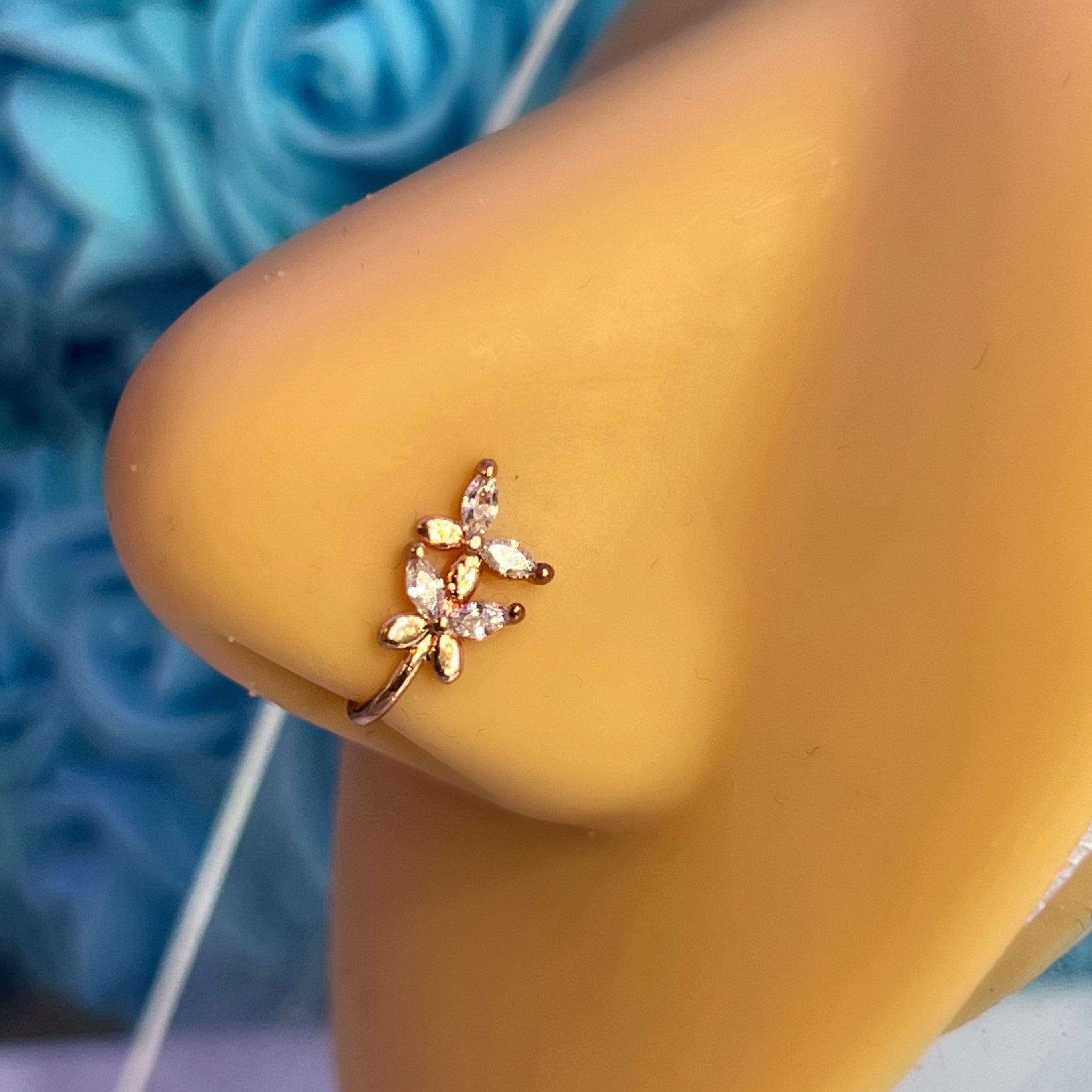 DOUBLE BUTTERFLY FAKE NOSE RING