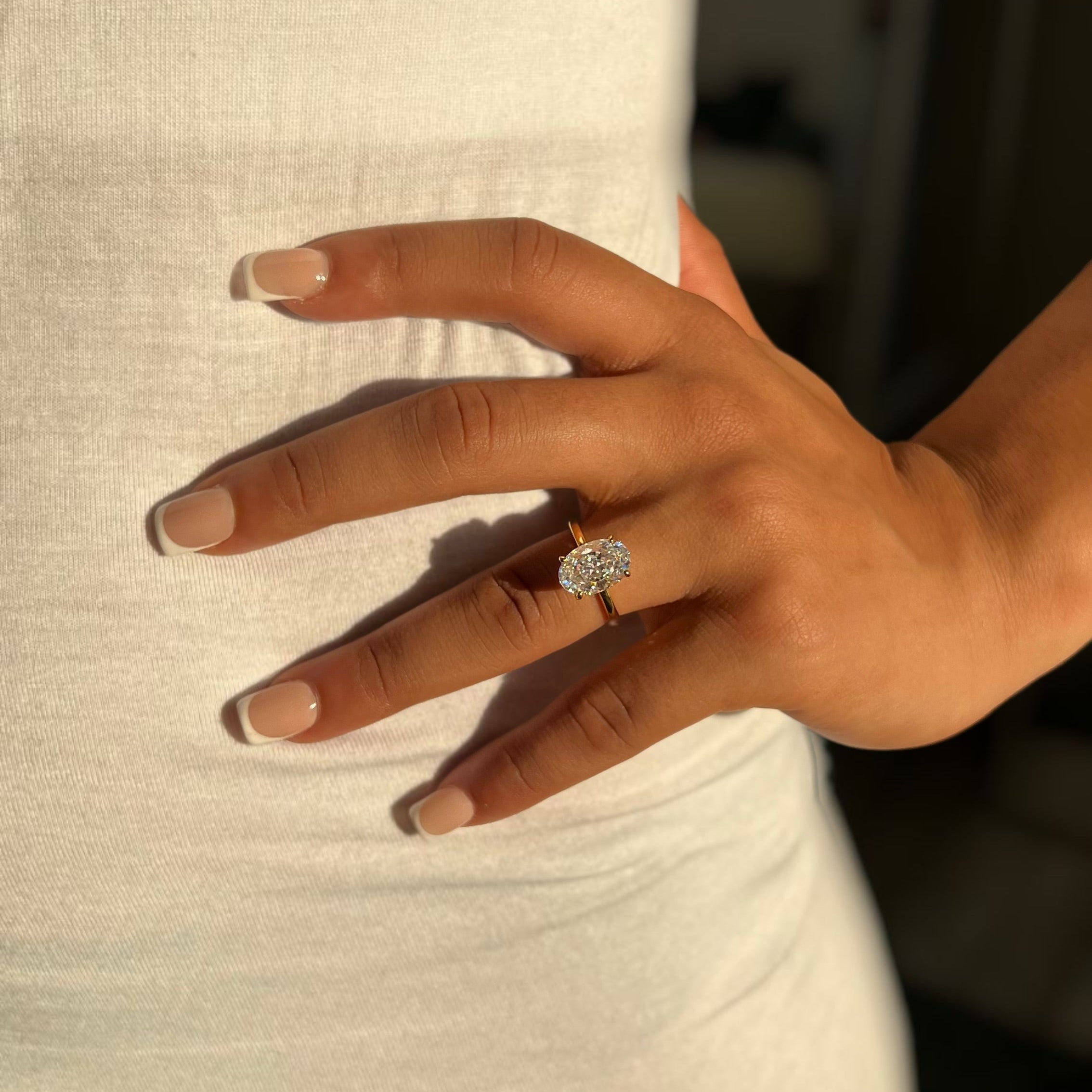 3.5CT STERLING SILVER OVAL CUT 'VIVIAN' RING