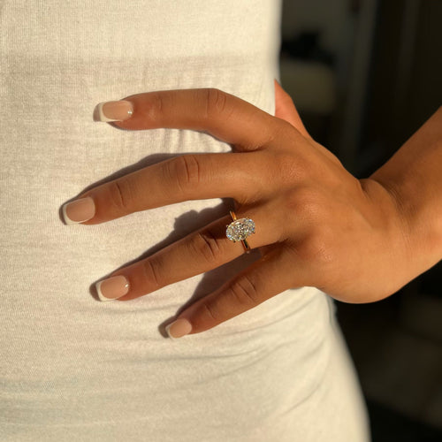 3.5CT STERLING SILVER OVAL CUT 'VIVIAN' RING