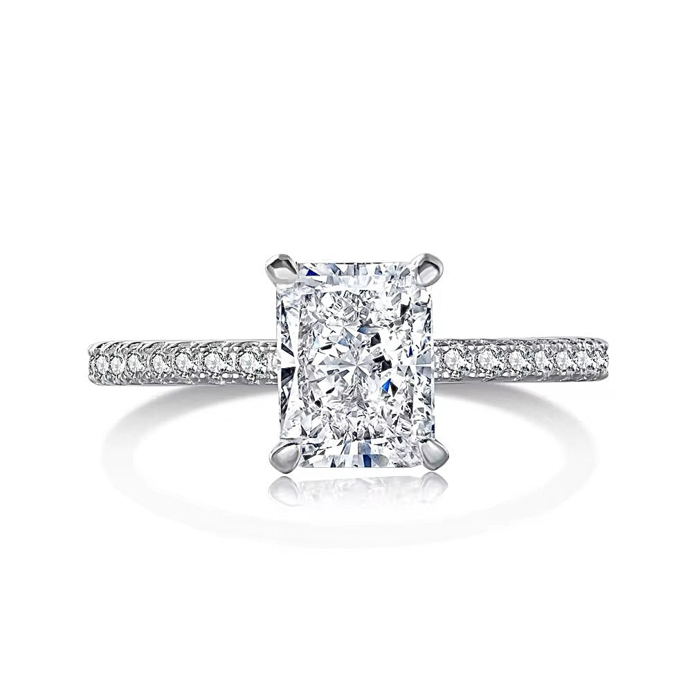 2.0CT STERLING SILVER RADIANT CUT 'MINI KIRA' RING