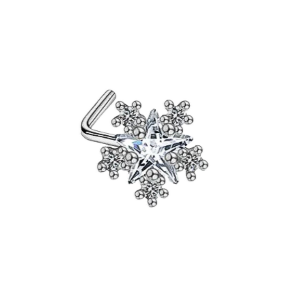 SNOWFLAKE L BEND NOSE RING