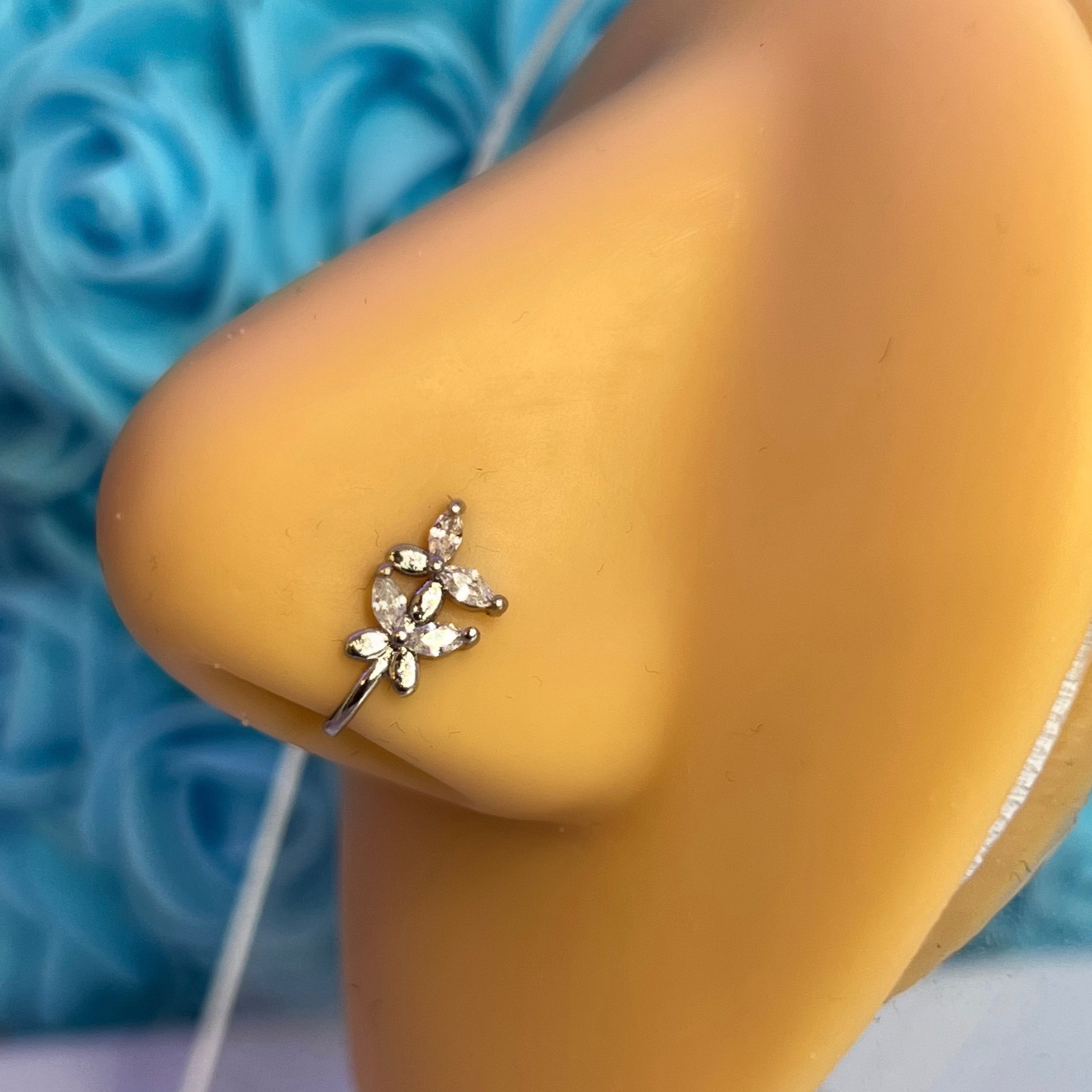 Fake diamond hot sale nose stud