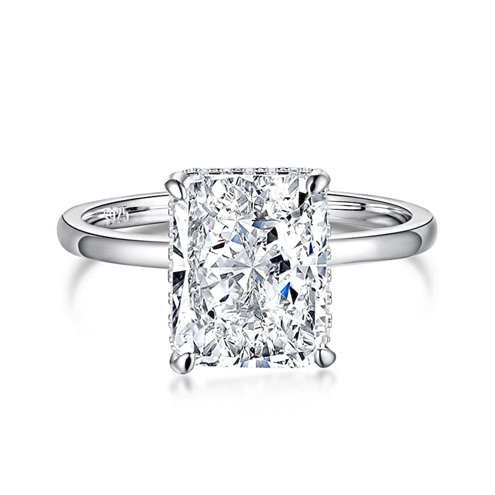 4.0CT STERLING SILVER RADIANT CUT 'KYLIN' RING