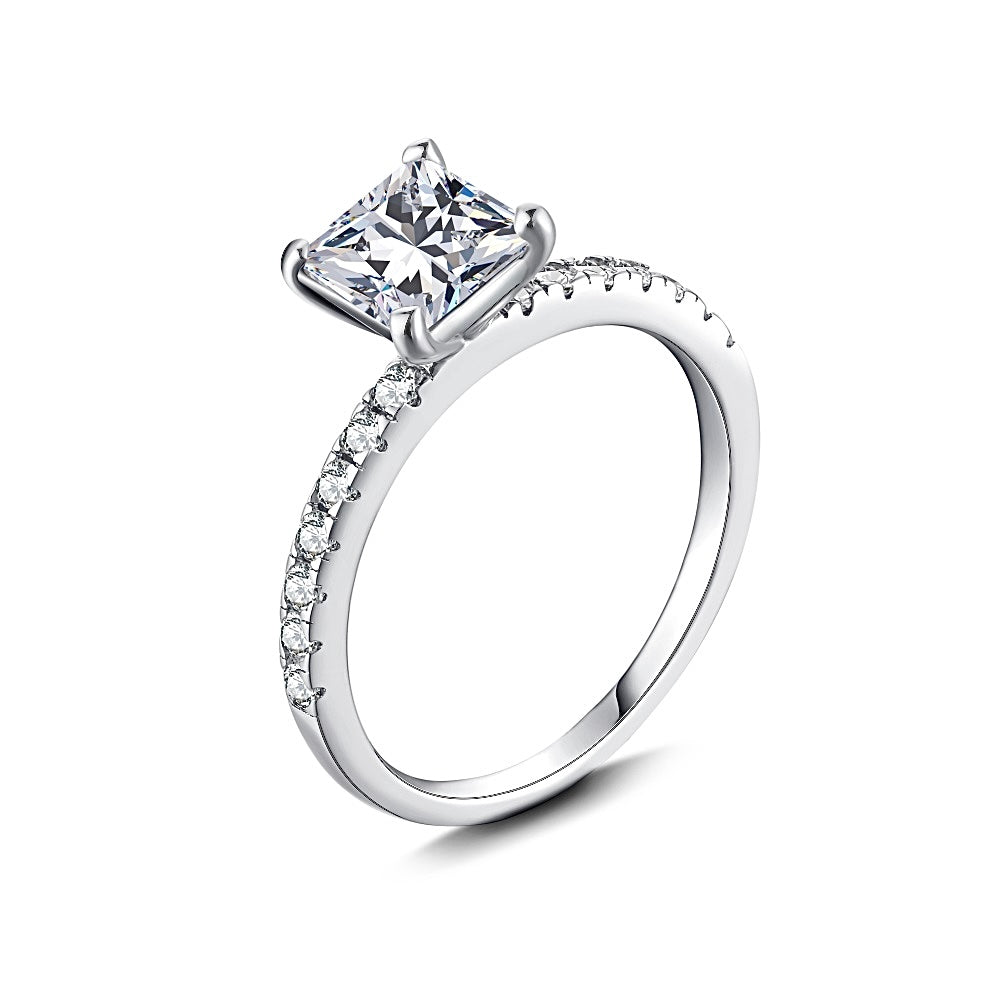 1.5CT STERLING SILVER CUSHION CUT 'ISABELLA' RING