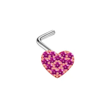 ROSELLA HEART L BEND NOSE RING