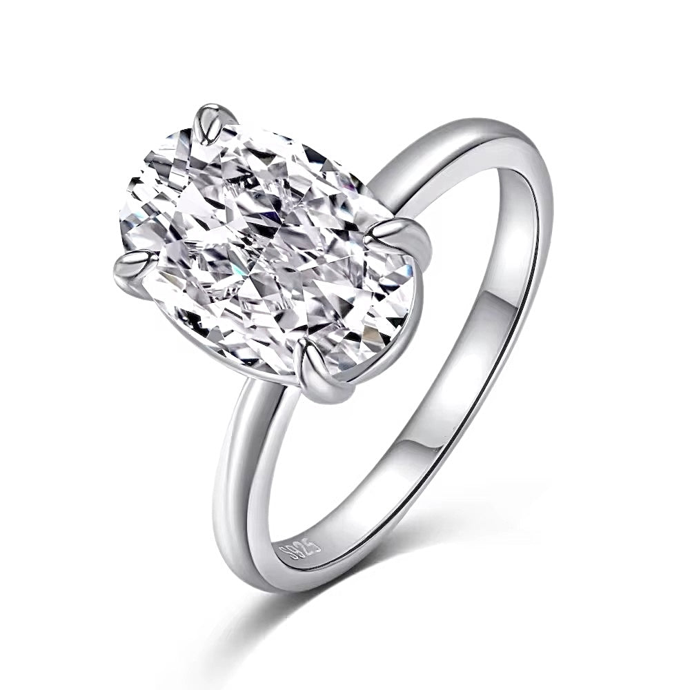 3.5CT STERLING SILVER OVAL CUT 'VIVIAN' RING