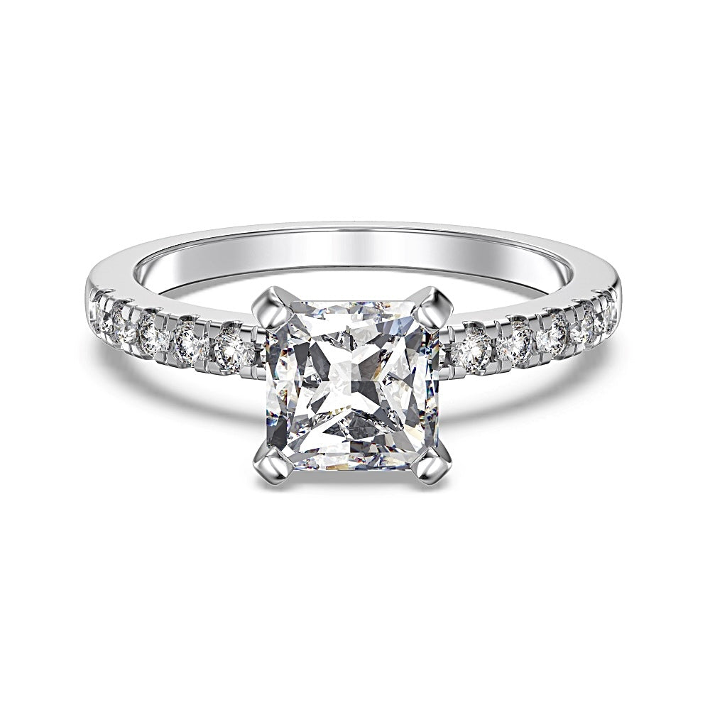 1.5CT STERLING SILVER CUSHION CUT 'ISABELLA' RING