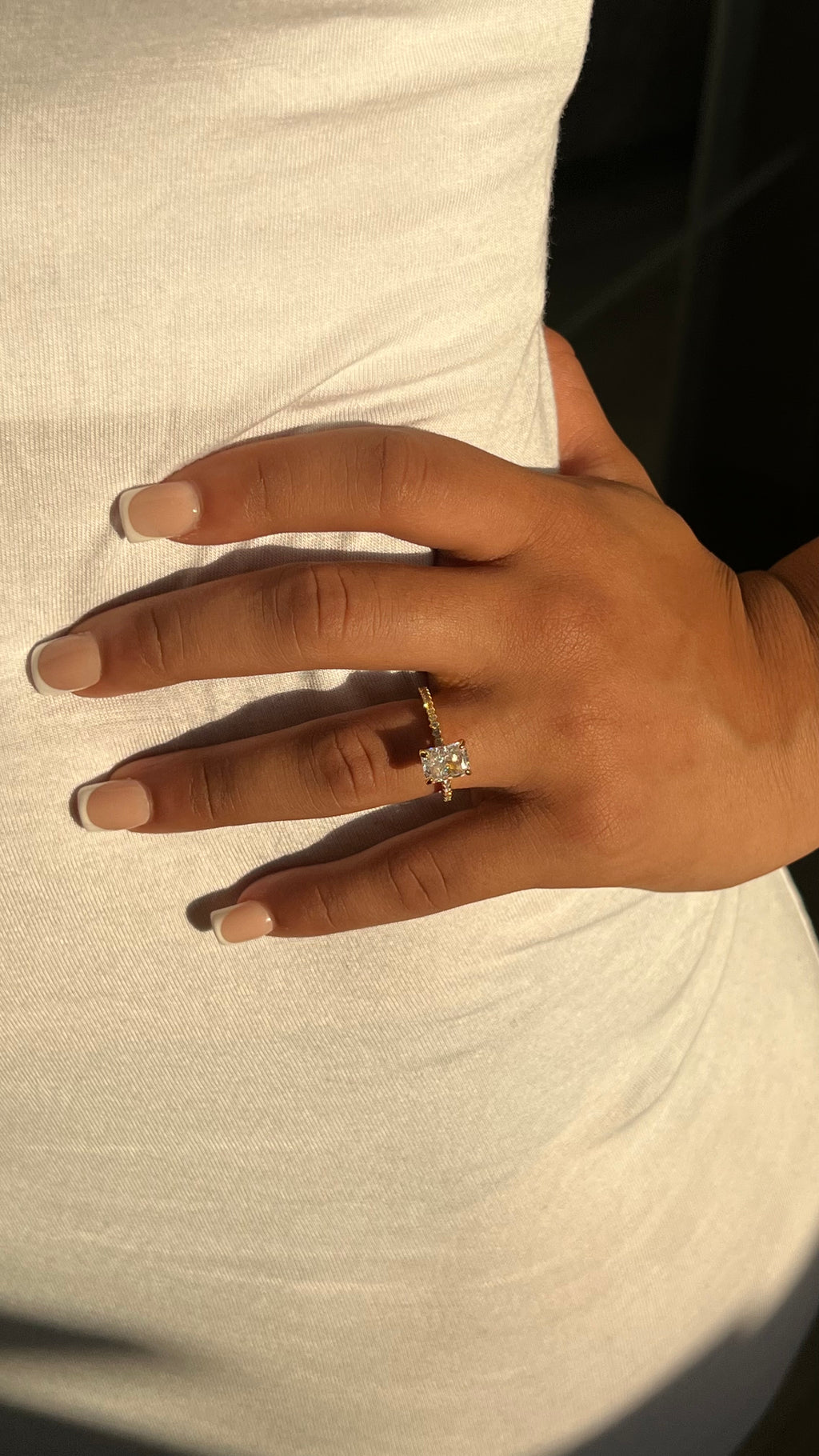 2.0CT STERLING SILVER RADIANT CUT 'MINI KIRA' RING