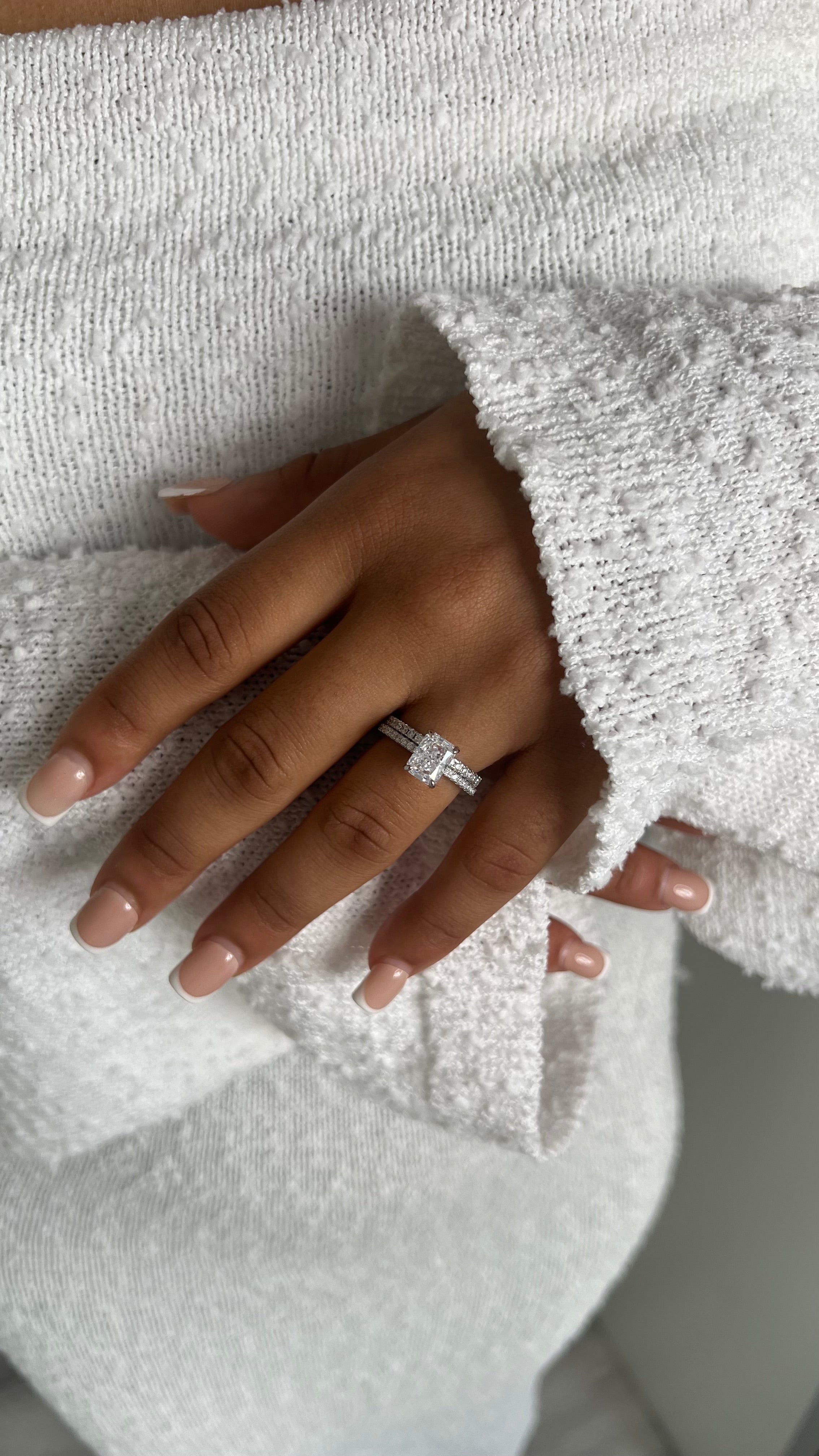 2.0CT STERLING SILVER RADIANT CUT 'MINI KIRA' RING