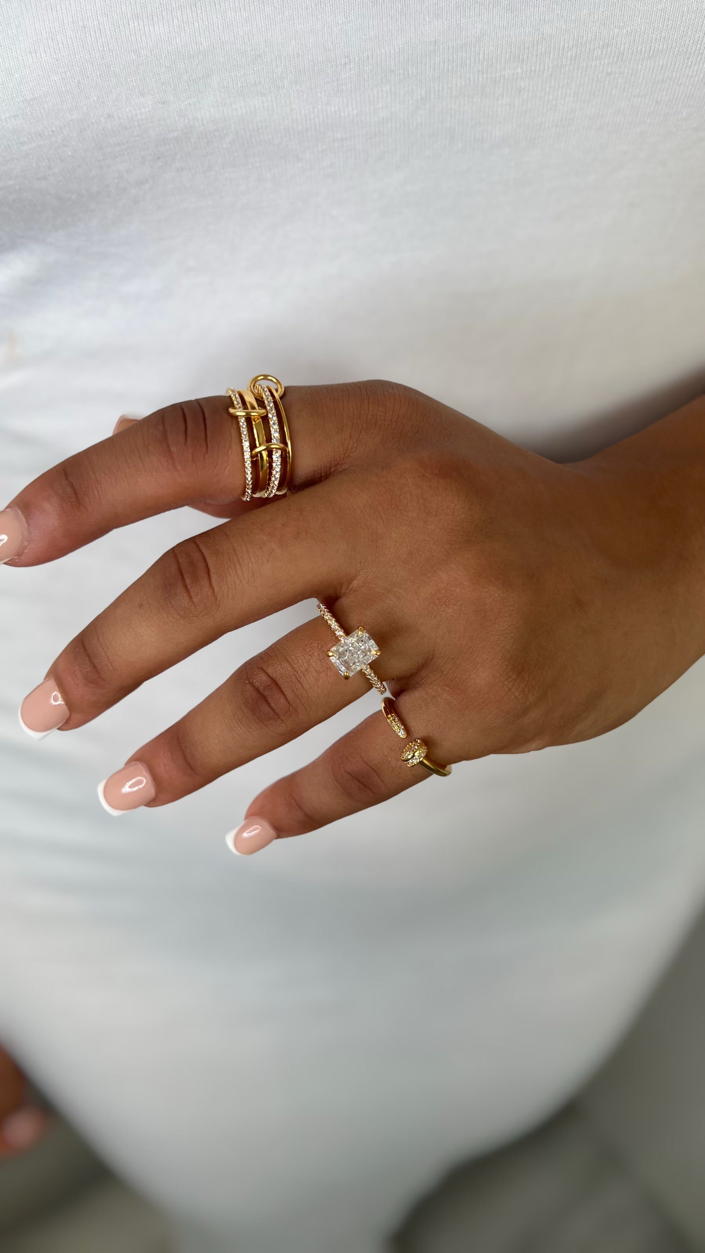 2.0CT STERLING SILVER RADIANT CUT 'MINI KIRA' RING