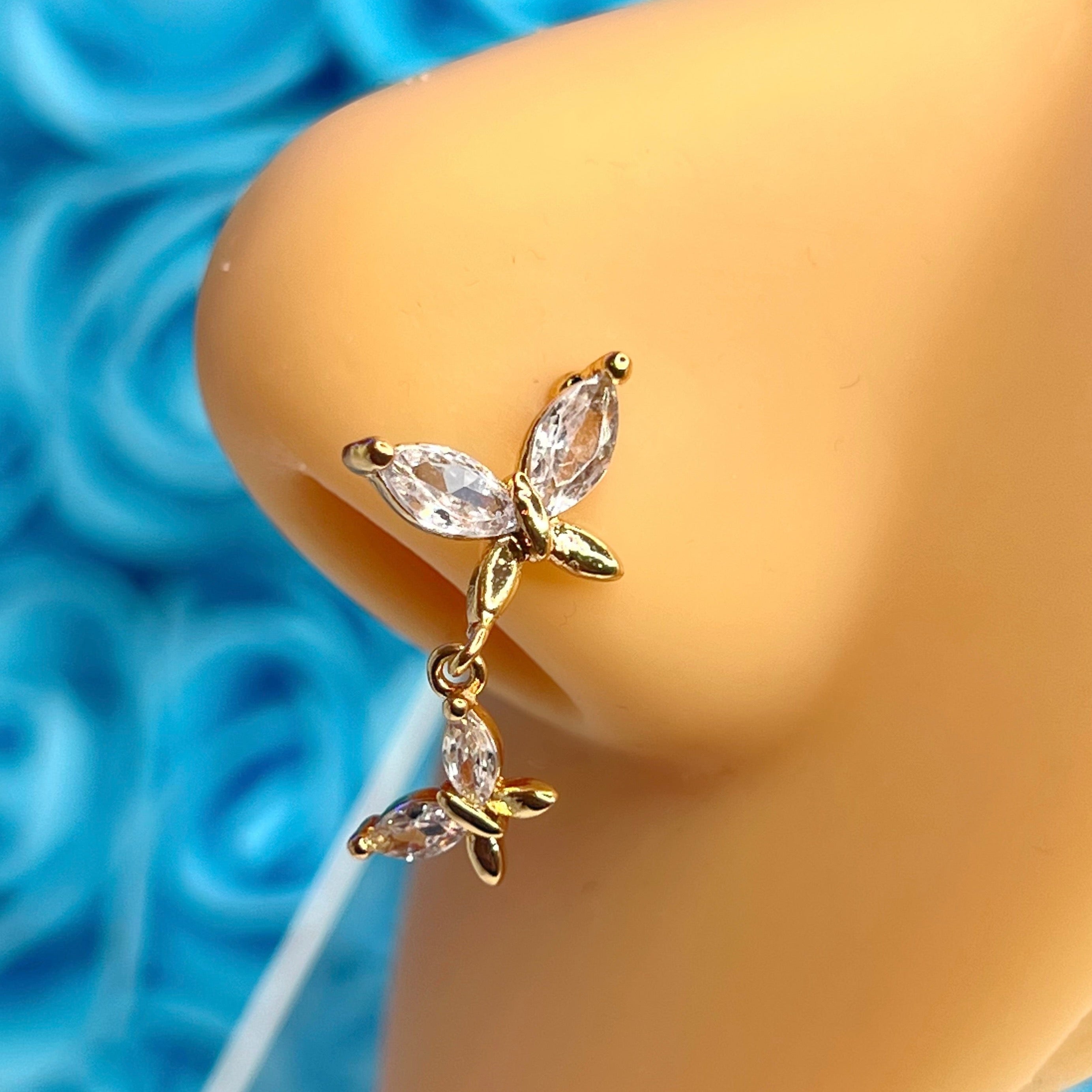 MILA BUTTERFLY L BEND NOSE RING