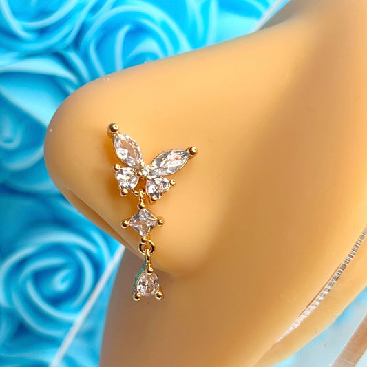 MIA BUTTERFLY L BEND NOSE RING