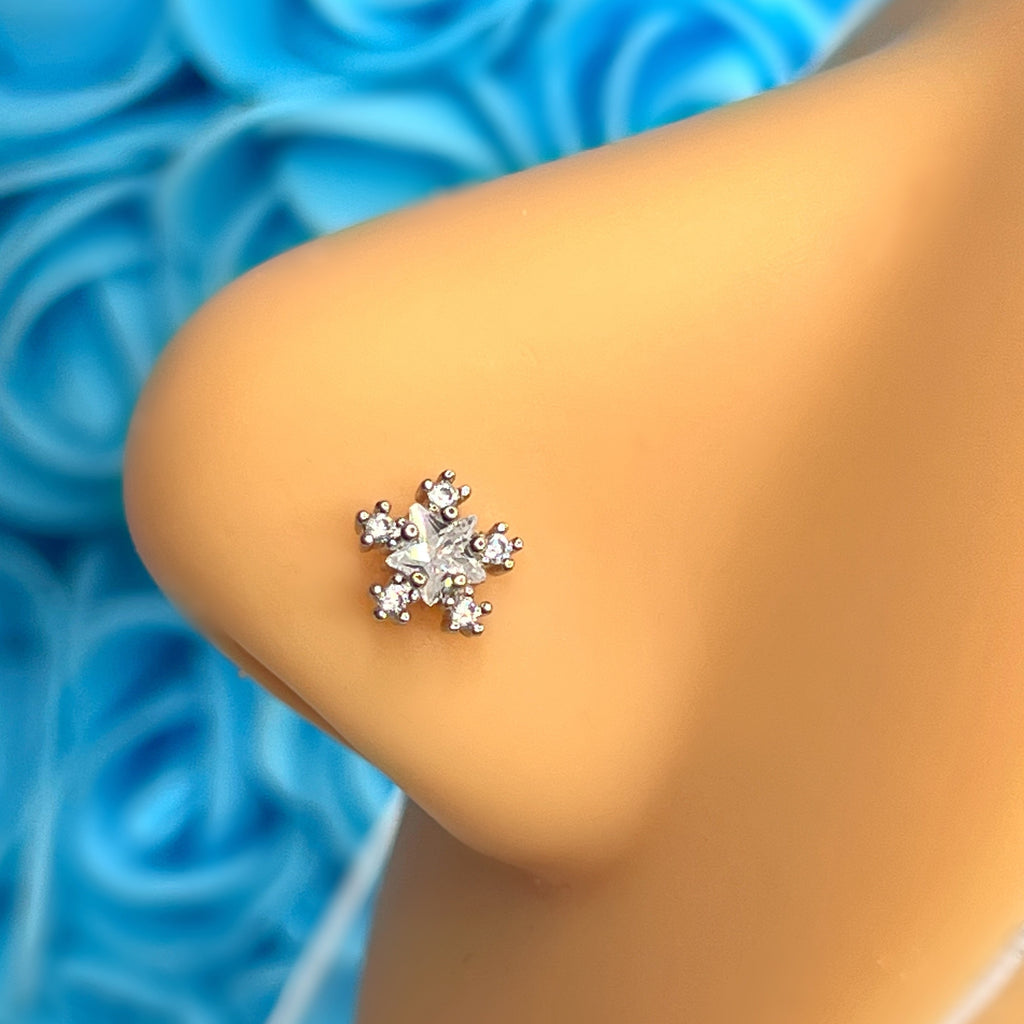 SNOWFLAKE L BEND NOSE RING