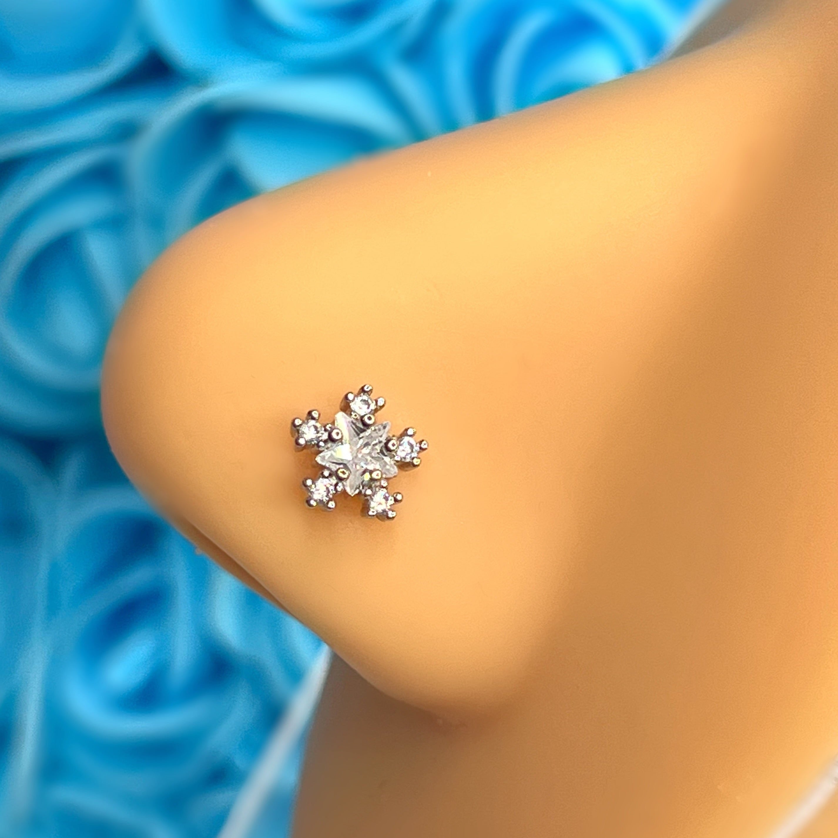 SNOWFLAKE L BEND NOSE RING