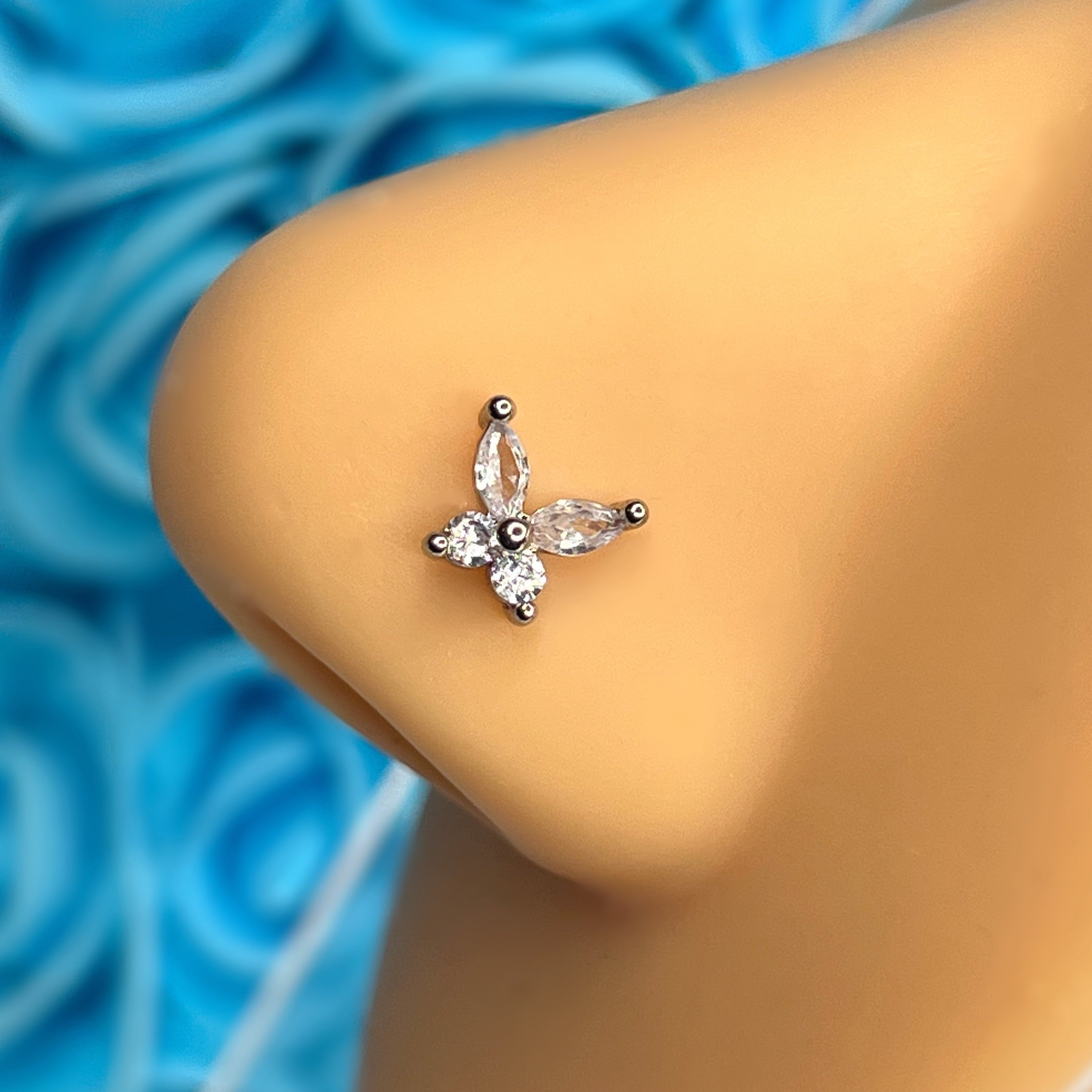 BUTTERFLY L BEND NOSE RING