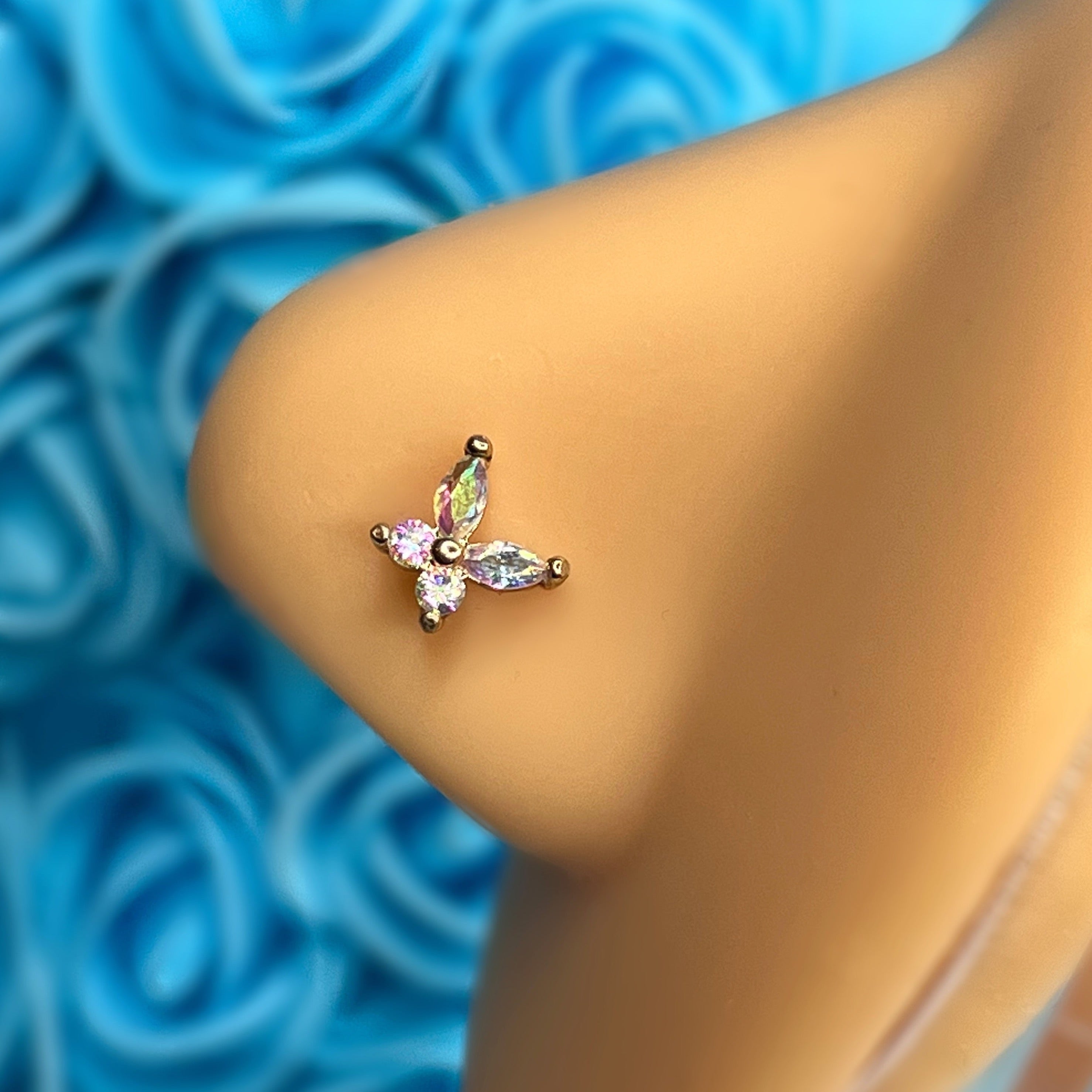 BUTTERFLY L BEND NOSE RING