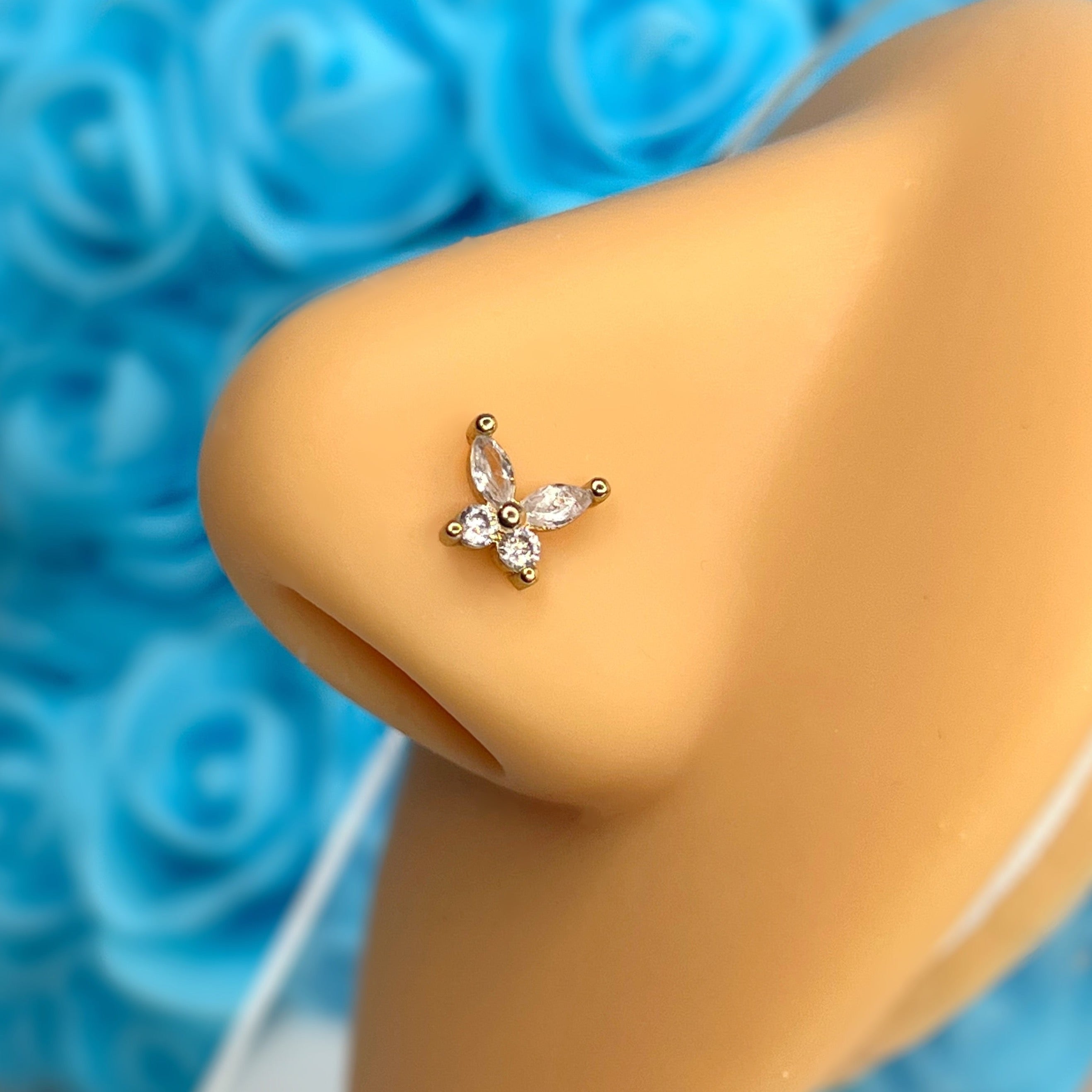 BUTTERFLY L BEND NOSE RING