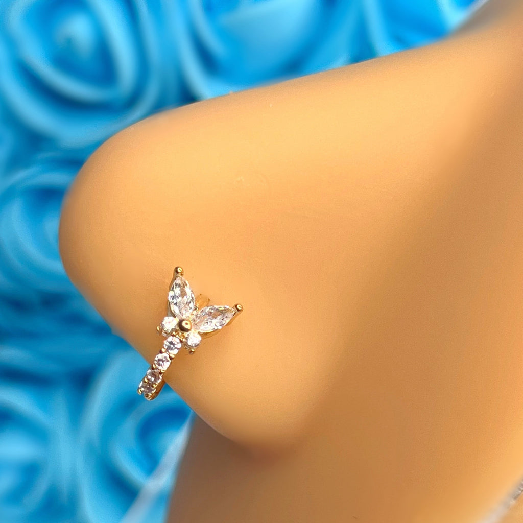 BUTTERFLY HOOP NOSE RING
