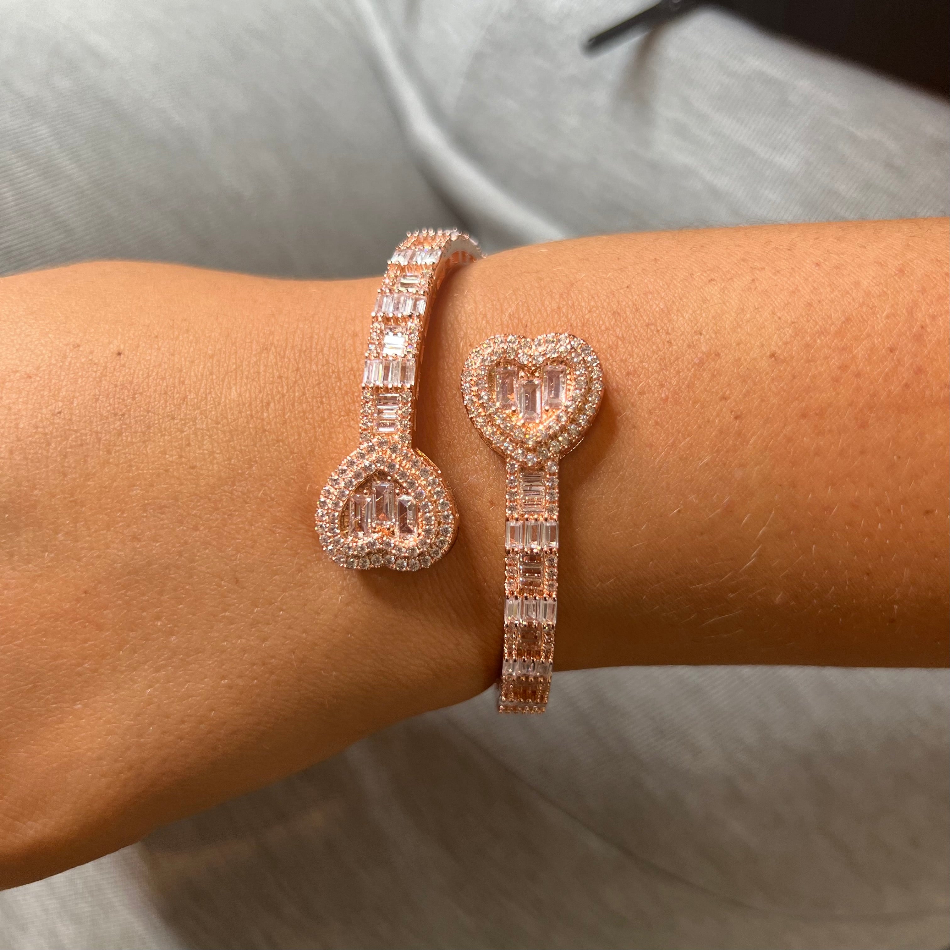 Rose Gold Baguette Bangle