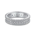 Virella double-row eternity band ring in sterling silver on white background