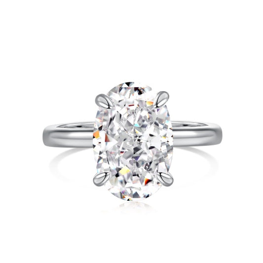 VIVIAN SOLITAIRE OVAL CUT STERLING SILVER RING