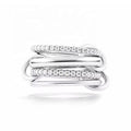 Milla intertwined solid and eternity band ring in sliver