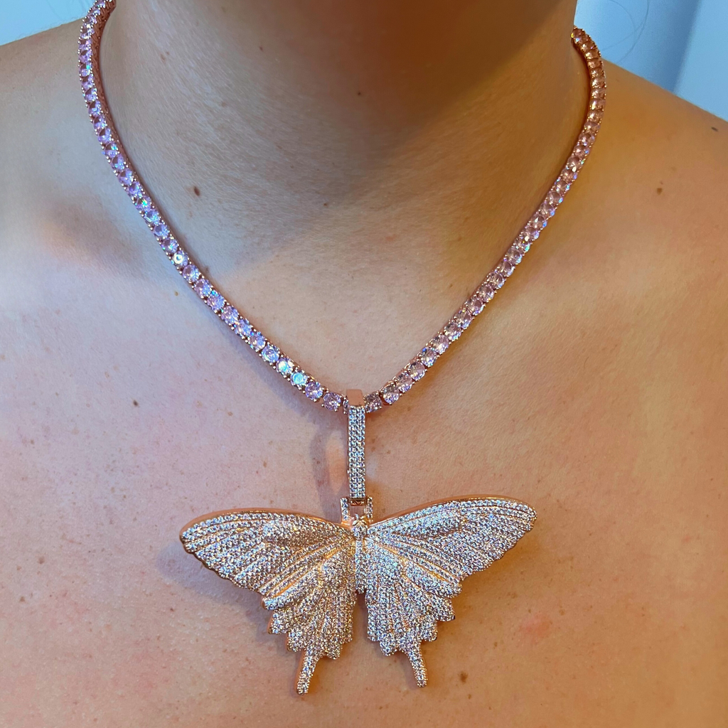ICED OUT BUTTERFLY NECKLACE