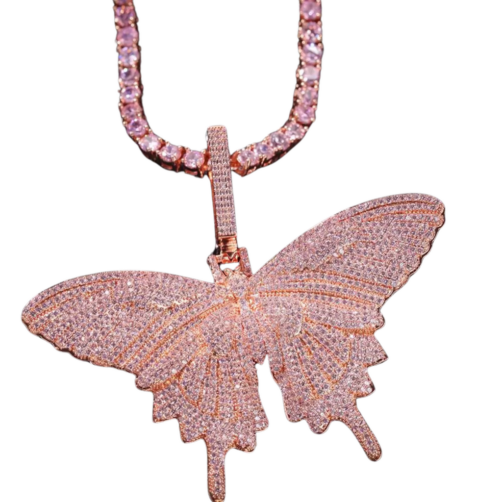 ICED OUT BUTTERFLY NECKLACE