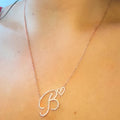 Custom Cubic zirconia set in a letter pendant design 